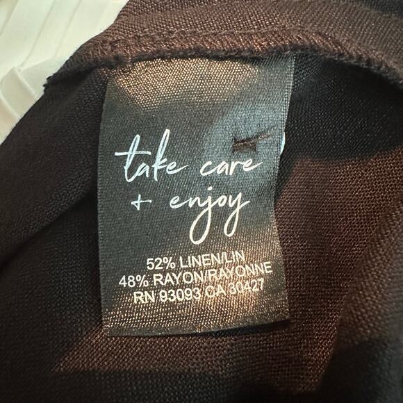 Nic + Zoe A-line Linen Blend Knee Length Skirt Black Onyx Size US 2 - Picture 5 of 8